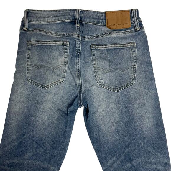 American Eagle Mens N(E)XT Level Airflex Light Distressed Slim Jeans Size 30x30 - Picture 4 of 10
